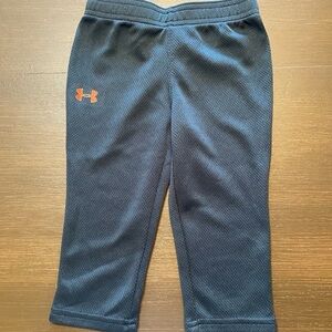 Under Armour Kids Blue Dri Fit Athletic Pants Orange Logo Size 12 Months